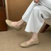 Flat-bottomed big-head temperament single shoes women's shoes 2025 spring and autumn one-pedal ballet outer wear soft-soled Doudou shoes