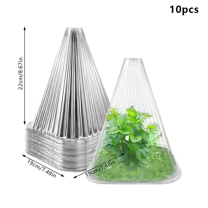 

10Pcs Plant Growth Bell Covers Reusable Planting Tent Diy Garden Yard Protective Supplies Seedling Plastic Clock Cover Box