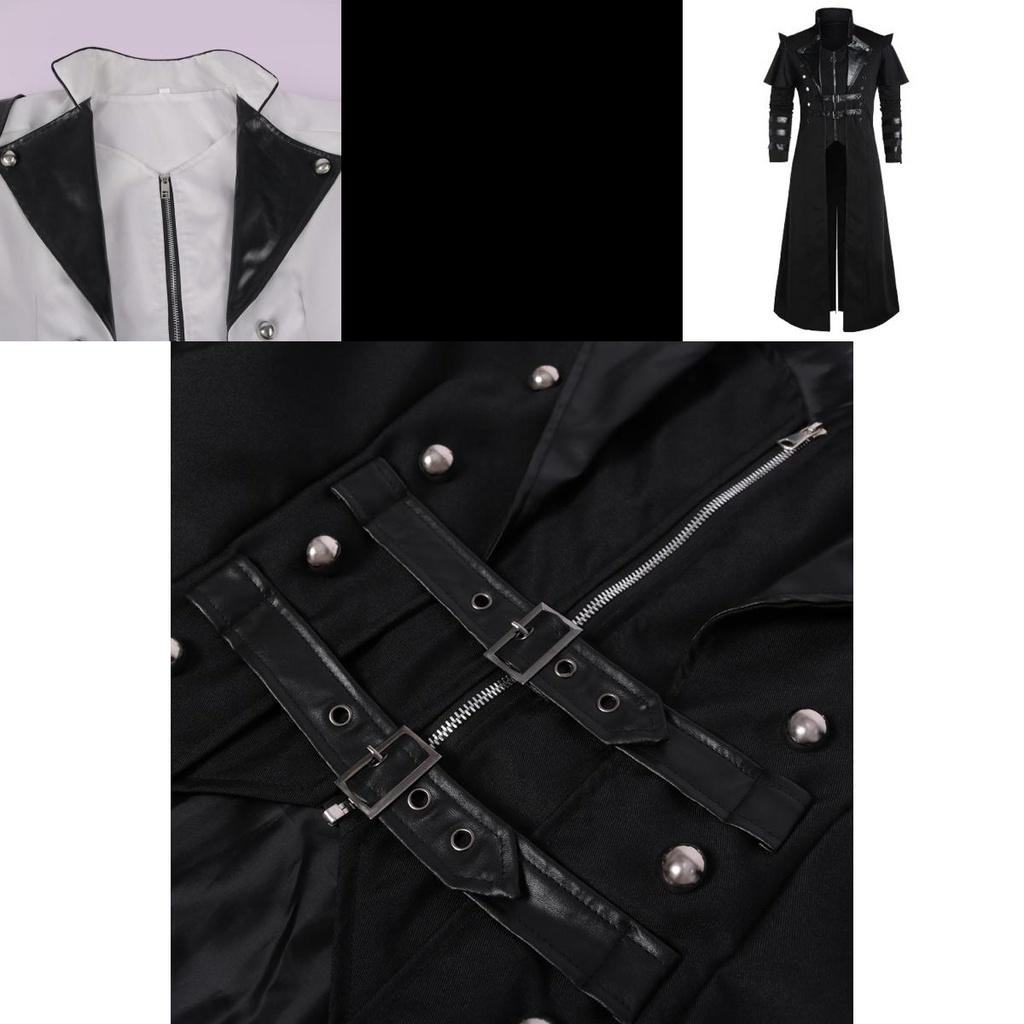 Retro Long Woolen Coat With Split Design For Stage Plays And Fashion Shoots