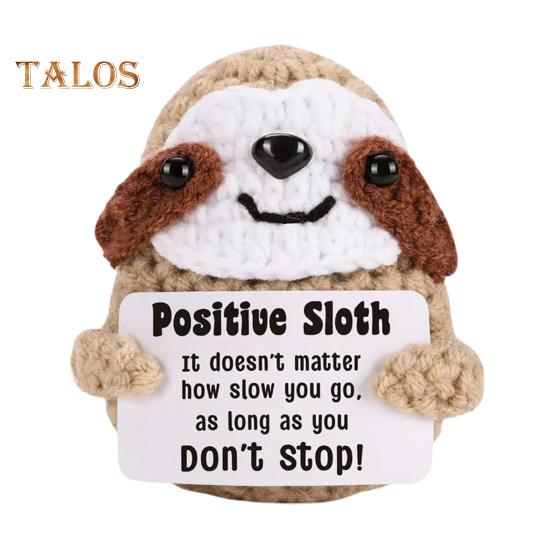 

Вязаная крючком кукла-ленивец Мини с поощрительной открыткой Эмоциональный подъем Поддержка Ленивый Подарок для друзей Семьи коричневый