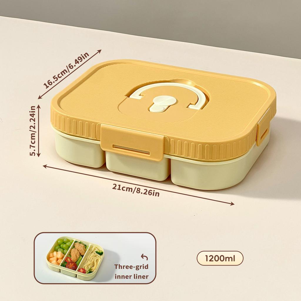 WORTHBUY Large Capacity Plastic Divided Bento Lunch Box Microwave Portable Leak-proof Cold And Hot Food Container For Student