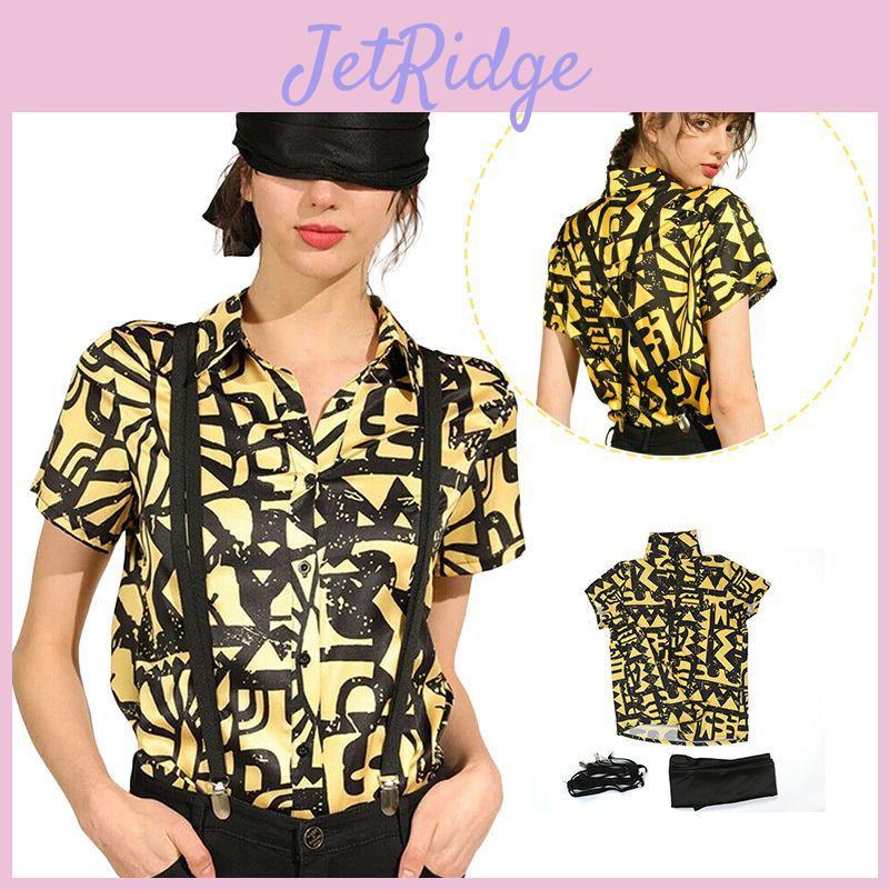 Halloween Girls Cosplay Stranger Things 3 Eleven Costume Shirt Blindfold Straps