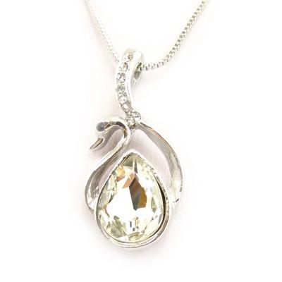 [K7034] - Collier créateur 'Cygnes' blanc