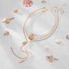 Imitation Pearl Starfish Pendant Necklace Boho Style Conch Pendant Necklace  Stackable Chain