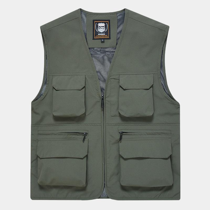 New Outdoor Multi-pocket Quick-drying Fishing Vest for Men Thin Mountaineering Photographer Waterproof Horse Clip Vest Sleeveless