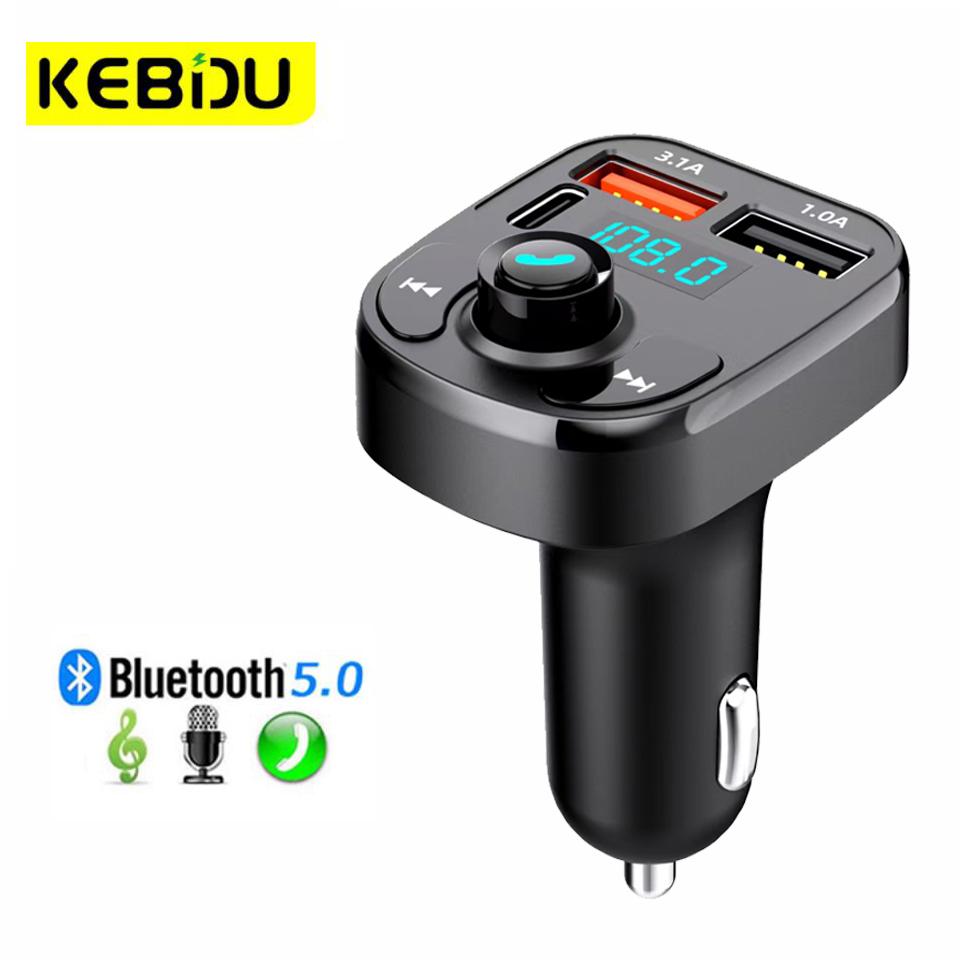 Multifunctional Dual USB Port Car Charger Wireless Bluetooth 5.0 FM Transmitter Music Adapte Hands-Free Car Kit Radio Receiver