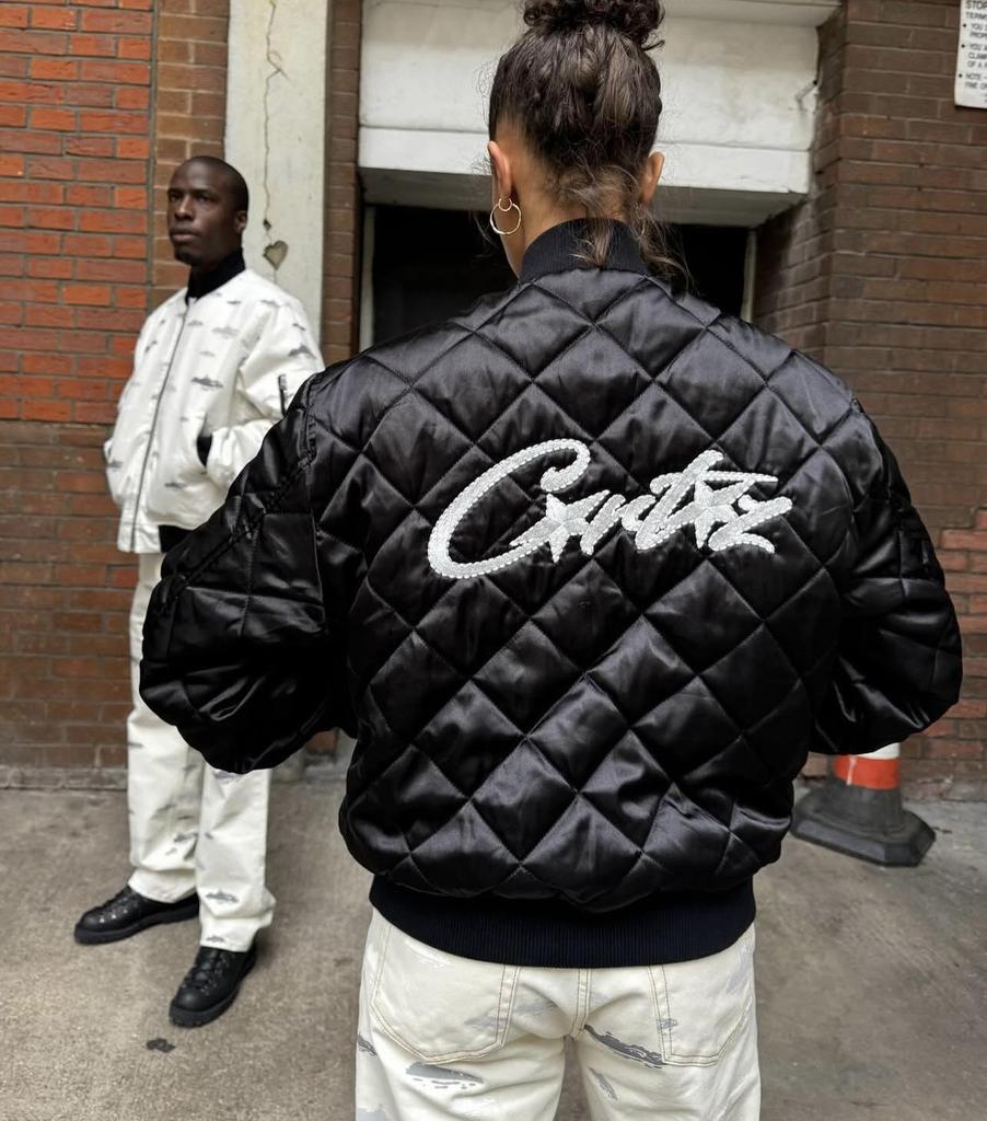 Chaqueta de Invierno Acolchada de Plumas Corteiz Alcatraz con LOGOTIPO Bordado
