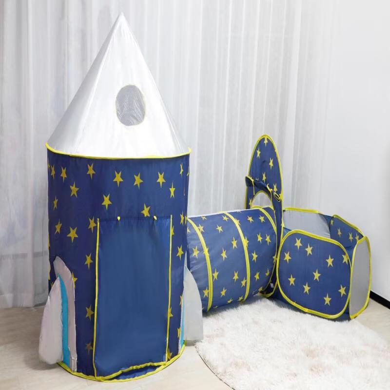 ZISIZ Kids' Rocket Play Tent & Tunnel Set