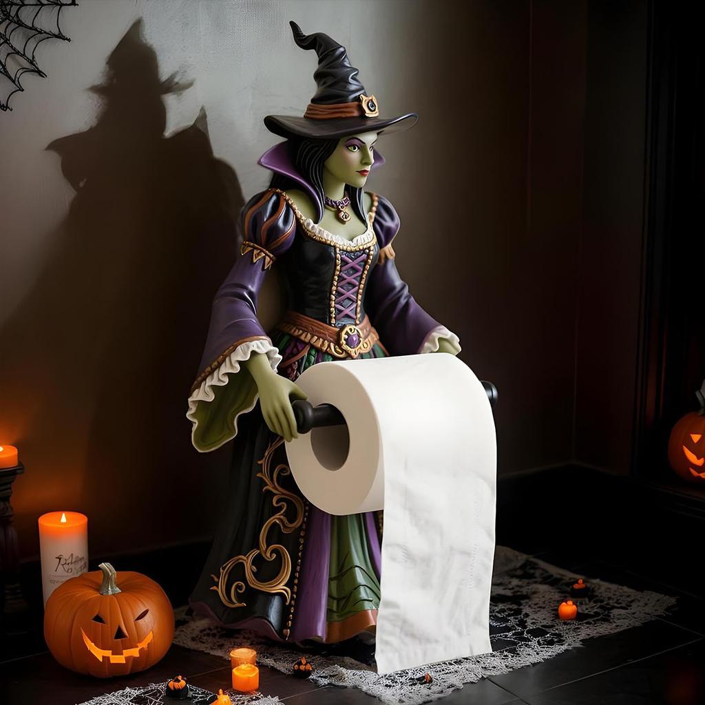 Witch Tissue Holder, Toilet Paper Rack, Wall-mounted Storage, Resin Carving Shower Room RV Home Bathroom Use.