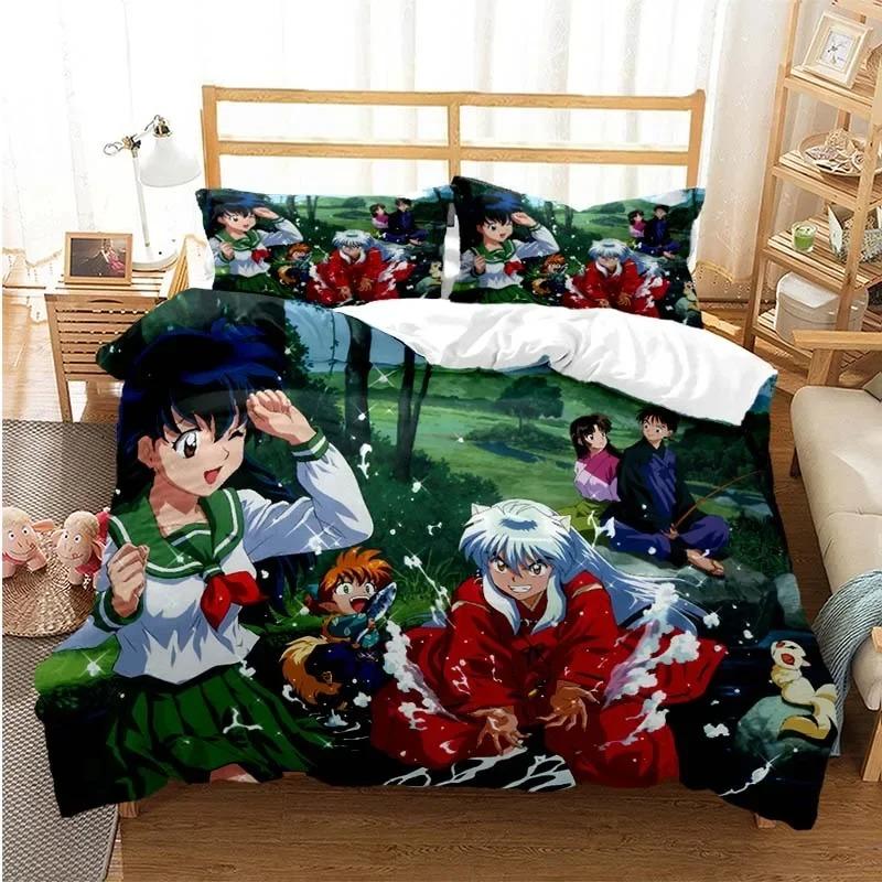 3D Printed Anime Inuyasha Duvet Cover Sesshoumaru Bedding Set and Double Twin Full Queen King Adult Kids Bedclothes Quilt Cover