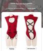 2025 Red Bunny Cheongsam Lingerie: Sexy Knitted Bodysuit