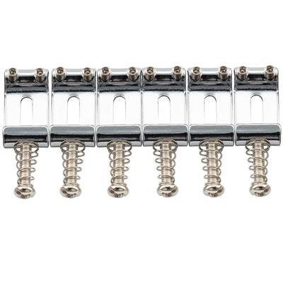 Musiclily Pro 10.5mm Steel Bridge Saddles for ST Vintage Strat Electric Guitars, Chrome (Set of 6)