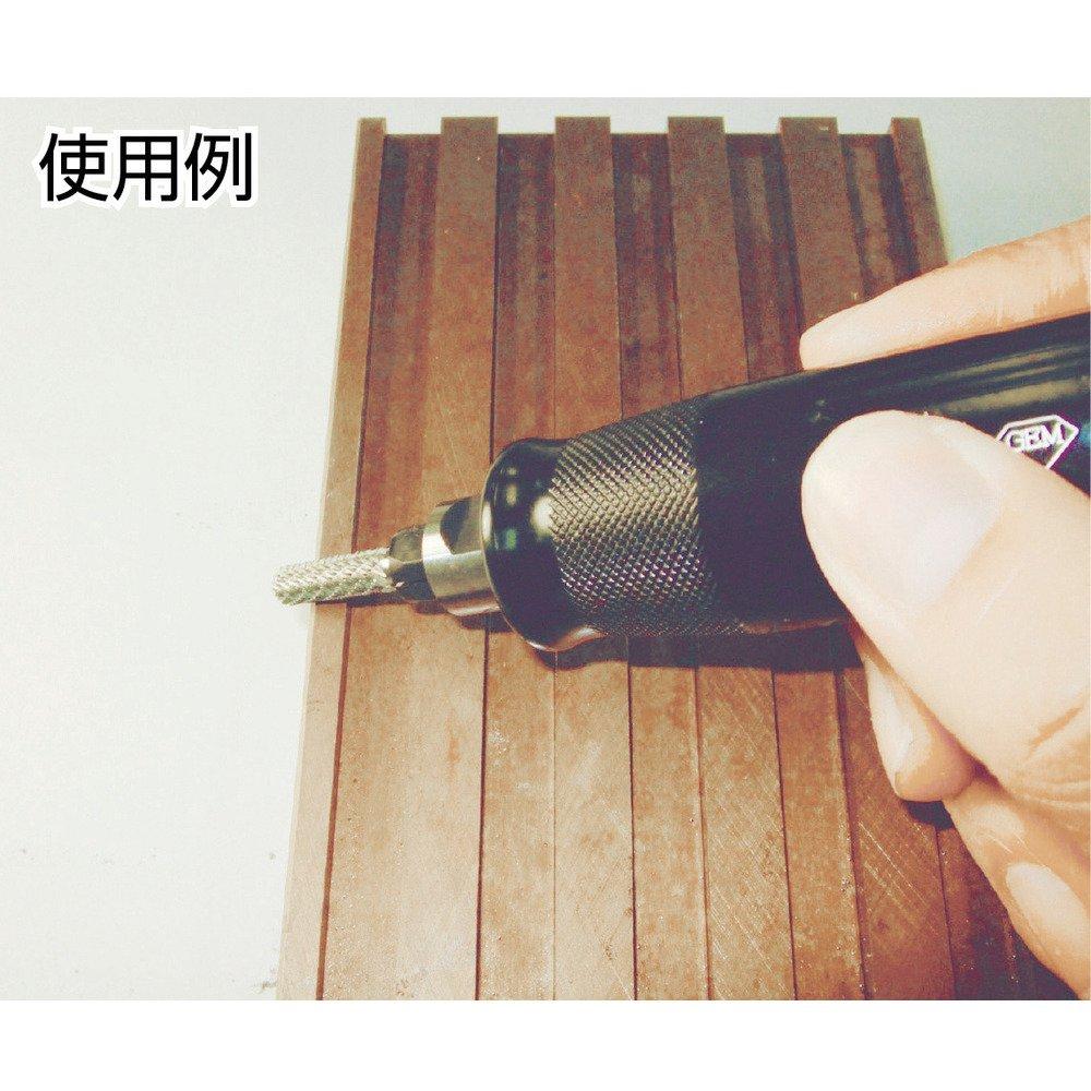 TRUSCO TB7C080 Carbide Tapered Round X 22mm Blade Length X 6mm Double Cut Burr, Tip, 8 Shaft,