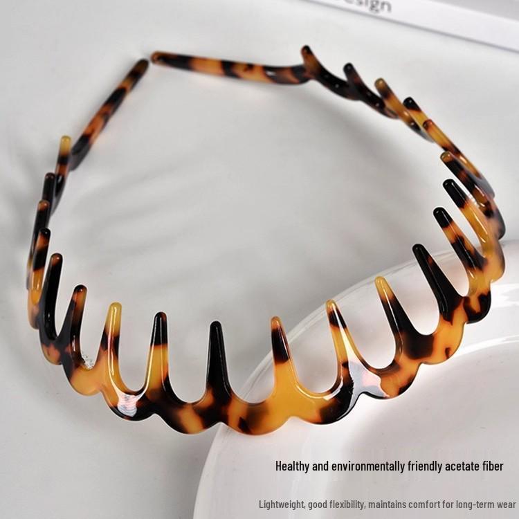 Women's 2025 Large Wave Anti-Slip Hair Comb Headband for Face Washing