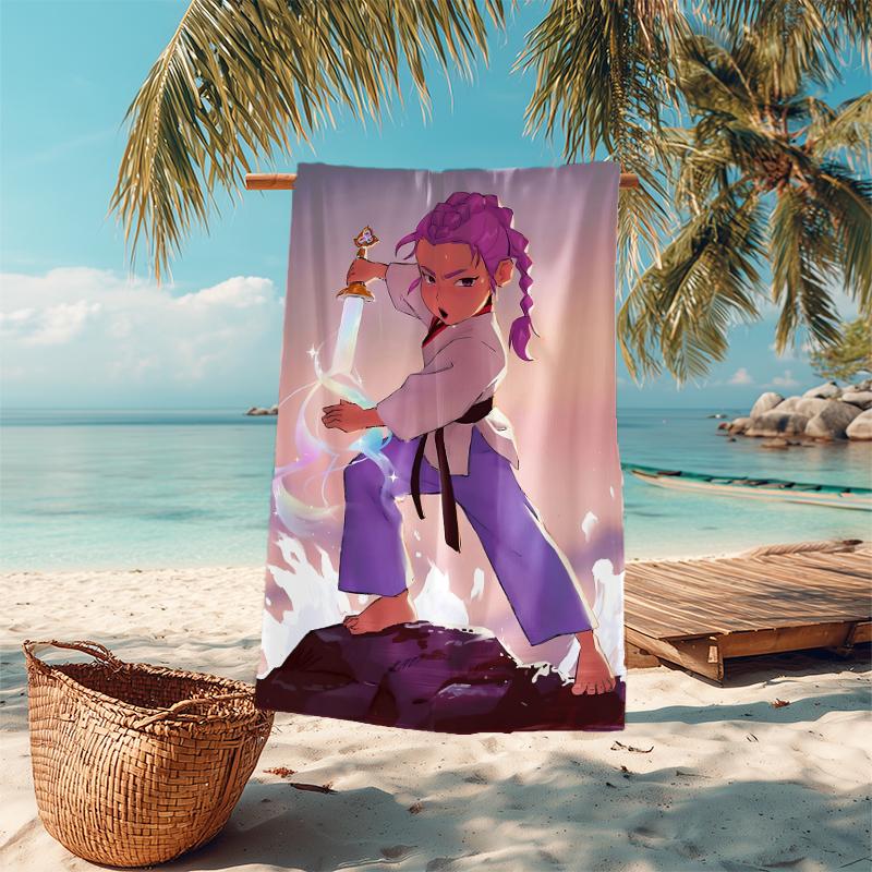 1Pc Fantasy Warrior Trio Beach Towel Microfiber Beach Towel Thin Absorbent For Beach Swimming Yoga Bath Sports 0917207