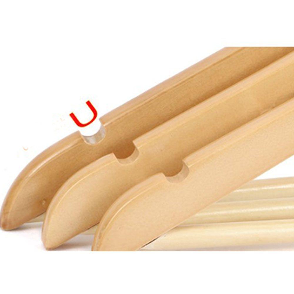 High-Grade Natural Wooden Shirt Coat Hangers Garments Clothes Trouser Bar