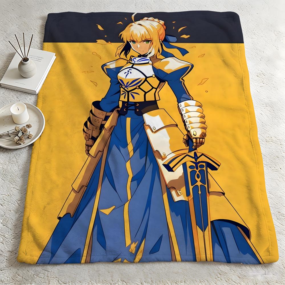 Game FFate Grand Orderr Throw Warm Soft Flannel Blanket Multiuse for Sofa Bed Camping Travel Nap