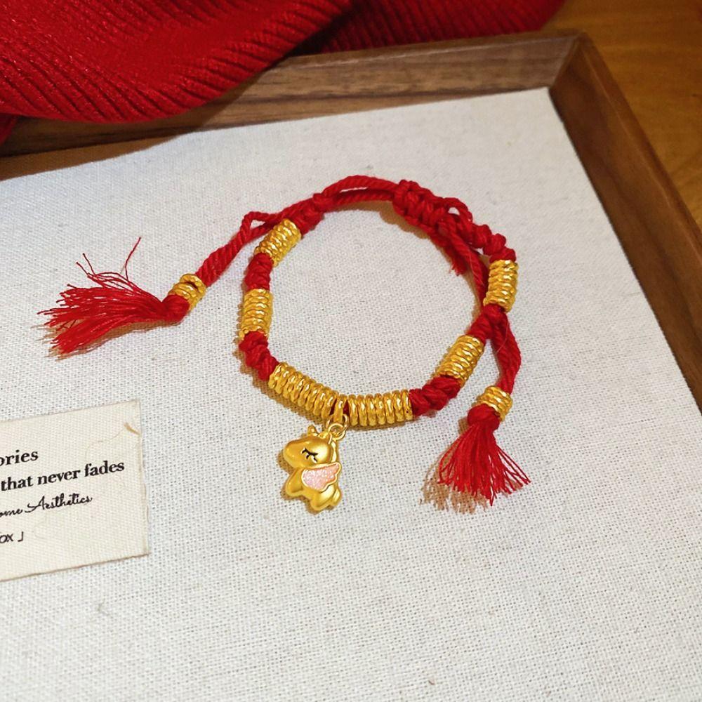 Hand-woven Zodiac Horse Bracelet Year of The Horse Chinese Red Handrope  Spring Festival