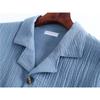 Spring New Products Men's Water Texture Crepe Gauze Suit Collar Pajamas Solid Color Button Home Set Qualities Mens Lounge Wear