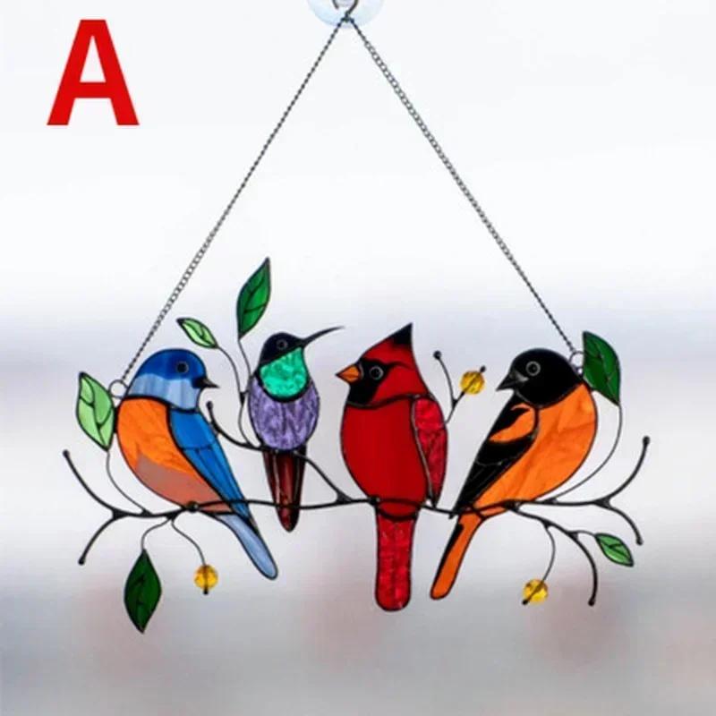 

Creative Window Panel Glass Bird Window Panel Hanging Catcher Home Decor Accessories Room Decorative Ornaments