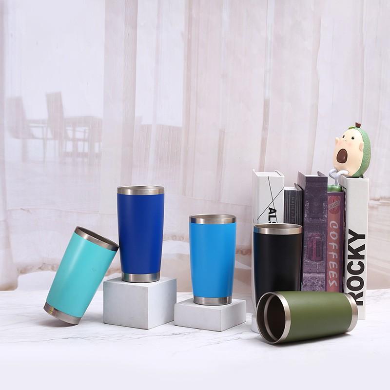 20oz Stainless Steel Vacuum Insulated Travel Mug With Push Lid Double Wall Car Cup Hot Cold Drinks