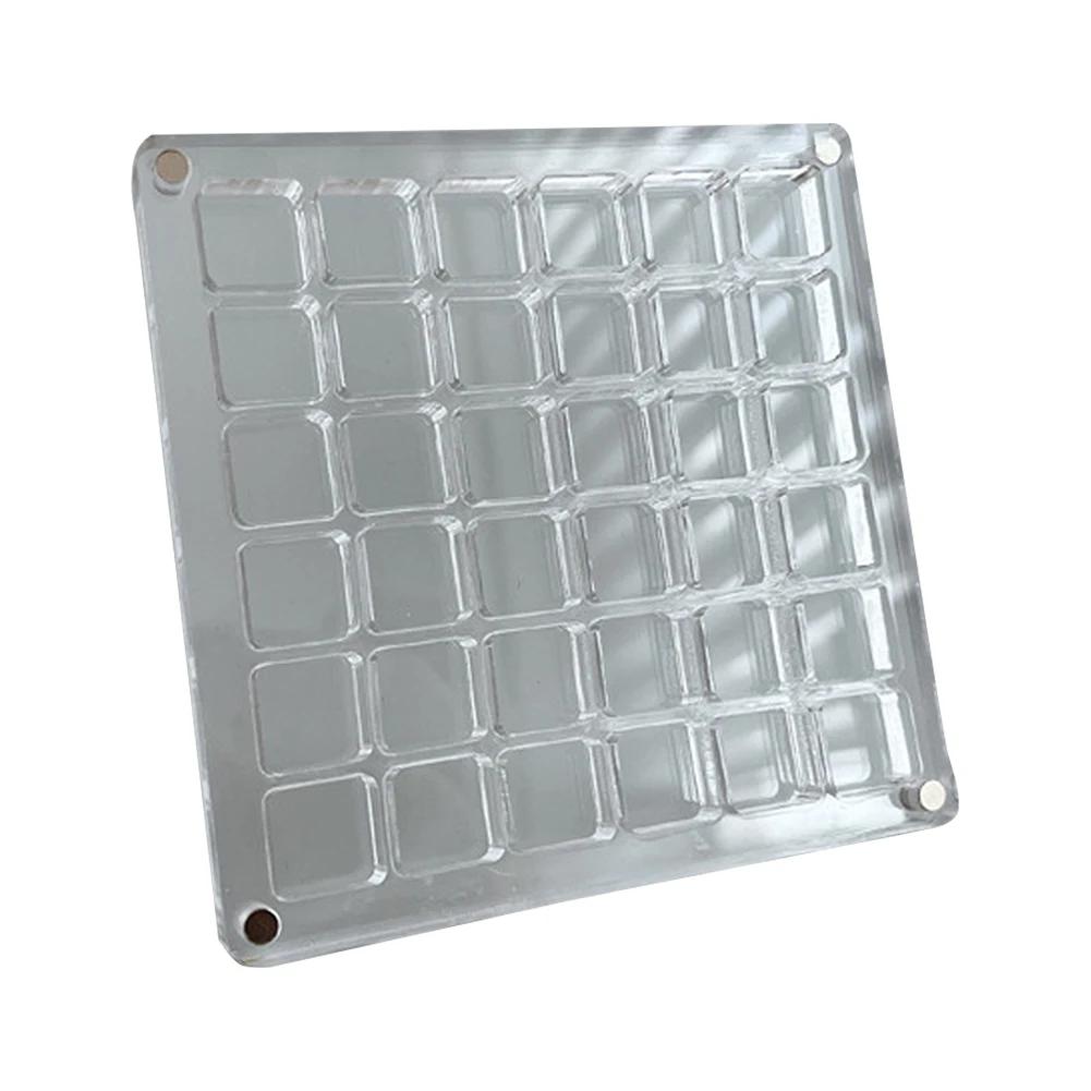 

Акриловая магнитная коробка для демонстрации ракушек 36/64/100 ячеек, прозрачные органайзеры для мелочей с ракушками и морскими звездами, мини-коробка для хранения ракушек