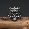 Vintage Gothic 316L Stainless Steel Skull Rings For Men Women Punk Hip Hop Motorcycle Band Jewelry Halloween Gifts