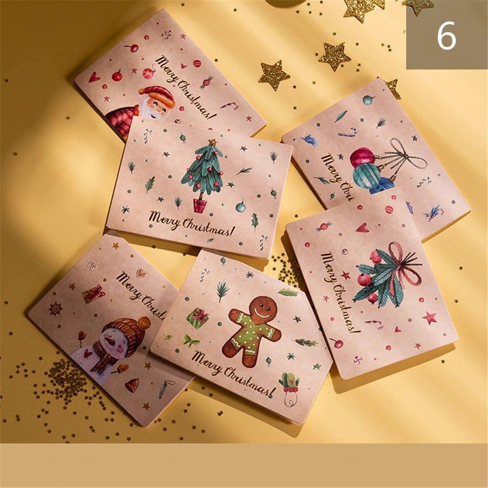 6 Set New Year Wedding Stickers Birthday Best Wishes Christmas Greeting Card Merry Christmas Wishing Message Cards