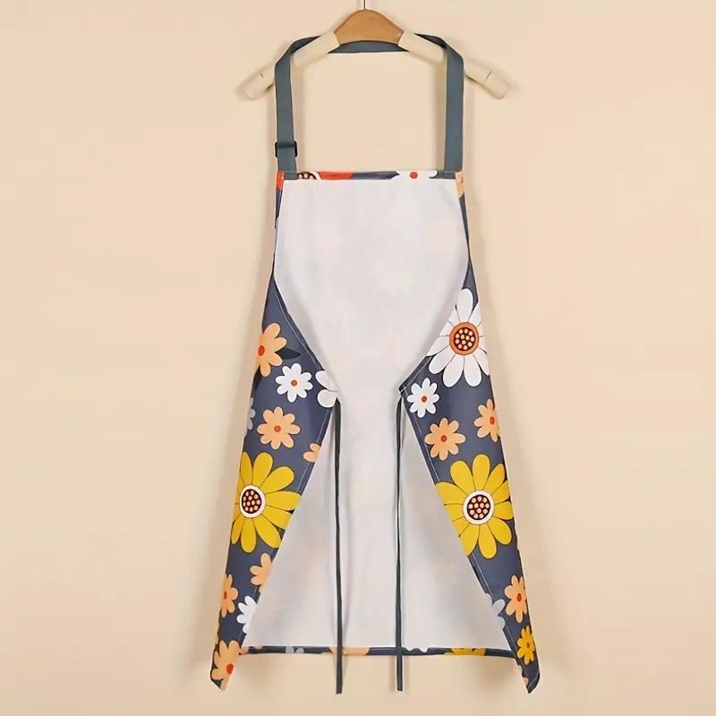 Oil-repellent and waterproof apron gardening print waistband