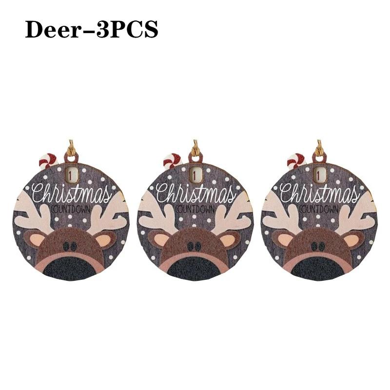 1-5PCS Christmas Countdown Hanging Ornament Santa Claus Tree Decoration Holiday Party Home Decor for Festive Celebration