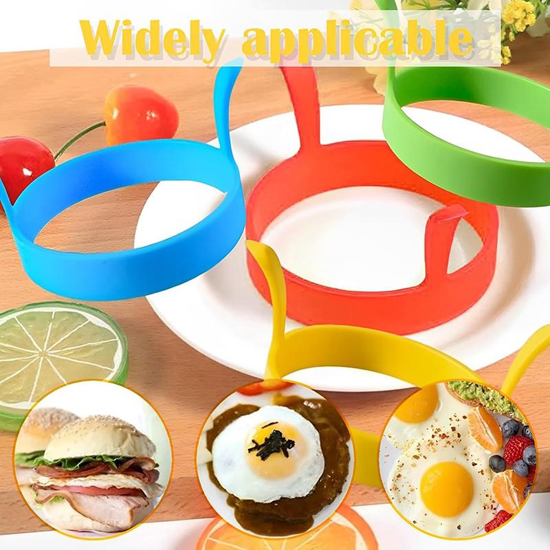 4Pcs Silicone Ring Fried Egg Mold Nonstick Egg Rings for Frying Pancake Ring Molds Heat Resistant Egg Frying Ring Cooking Tool