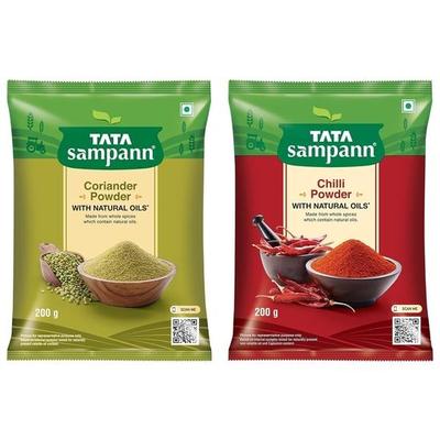 TATA Sampann Chilli Powder With Natural Oils, 200g & Tata Sampann Coriander Powder With Natural Oils, 200g