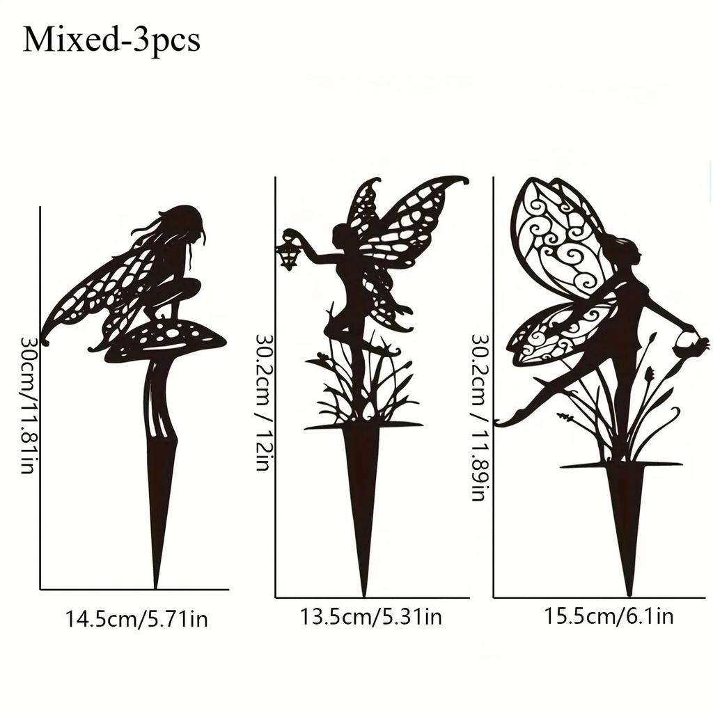 1/3pcs Garden Fairy Stakes Decorative Plant Markers Yard Outdoor Decoration Ornaments for Flower Bed Lawn Patio Garden Art Decor