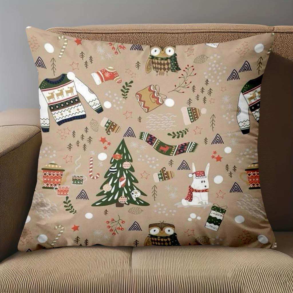 1 Pieces Christmas Pattern Decorative Throw Pillow Cushions Polyester pillowcase, sofa decorative cushion cov Headboard Pillow