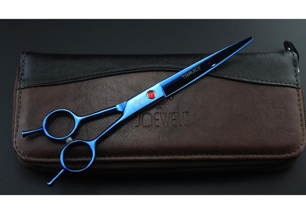 7.0-Inch Double-Tail Hand-Shaped Curved Pet Grooming Scissors (5 Colors)