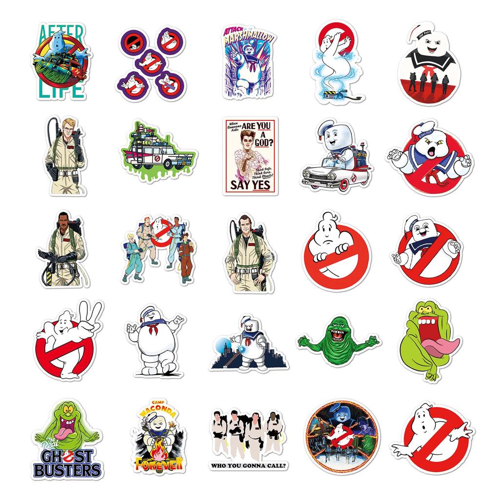 50 Ghostbusters Graffiti Stickers: Waterproof DIY for Skateboards, Water Bottles & Suitcases