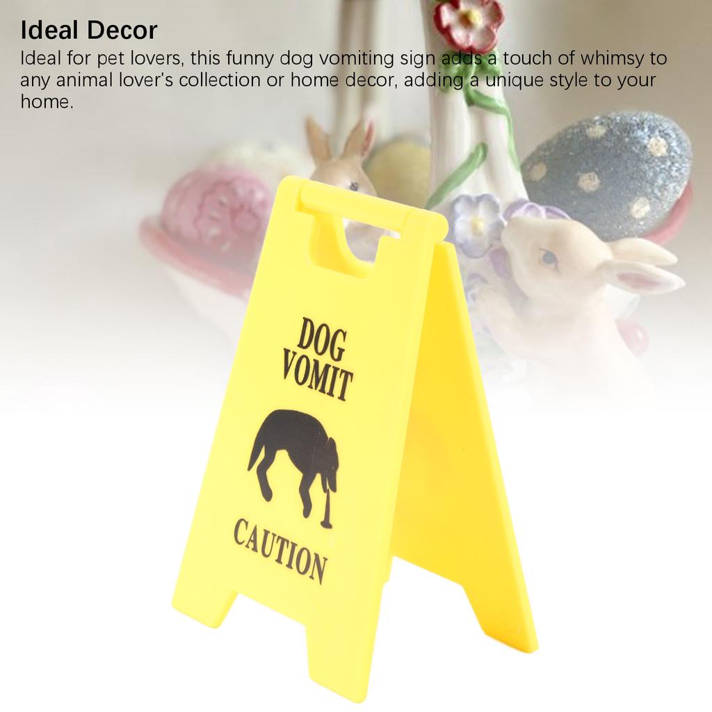 4Pcs Dog Vomit Sign 3D Printing Wear Resistant Multifunctional Dog Vomit Warning Sign Decoration for Home Classroom Office