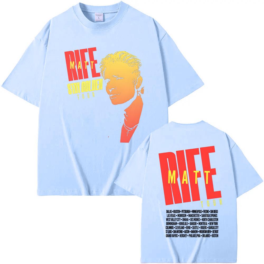 Stay Golden Tour Černé tričko Matt Rife Stejné jako na oficiálních webových stránkách Léto 2025 100% bavlněné tričko Pohodlná Vysoce kvalitní trička