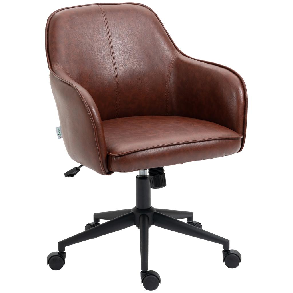Office Chair, Height-Adjustable, Swivel Function, 58.5 cm x 62 cm x 91 cm, Brown