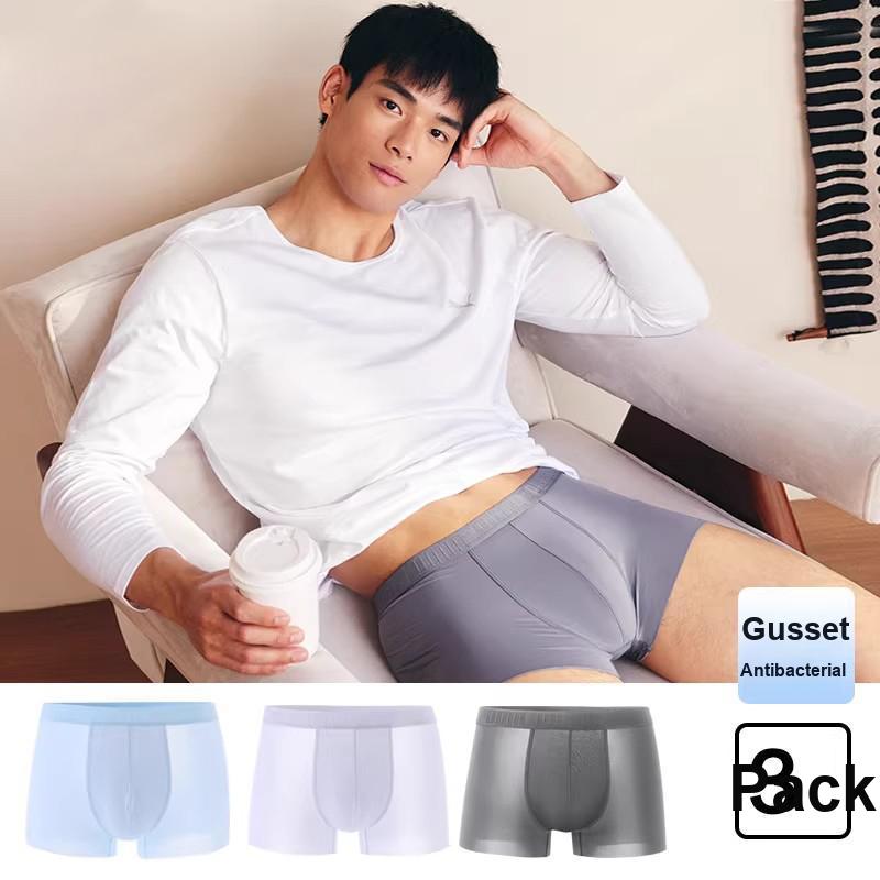 Puma Solid Color Mid-Rise Antibacterial Breathable Quick-Dry Comfortable Seamless Casual Boxer Briefs 3-Pack Men underwear 701232510-001