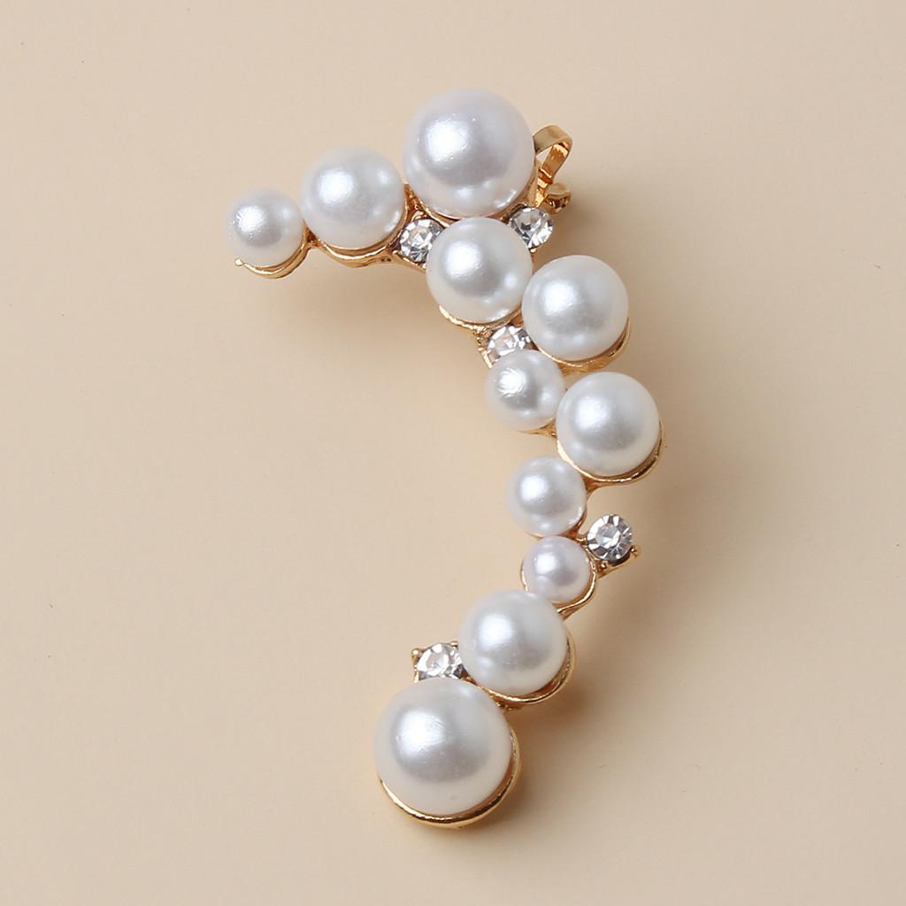 Stylish Pearl Simulation Earring With Sparkling Rhinestones For Casual Wear