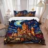 3pcs Bedding Set Fantasy Castle Includes 1 Comforter + 2 Pillowcases, Without Pillow Inserts, Soft Comfortable, Lightweight Breathable, Prin