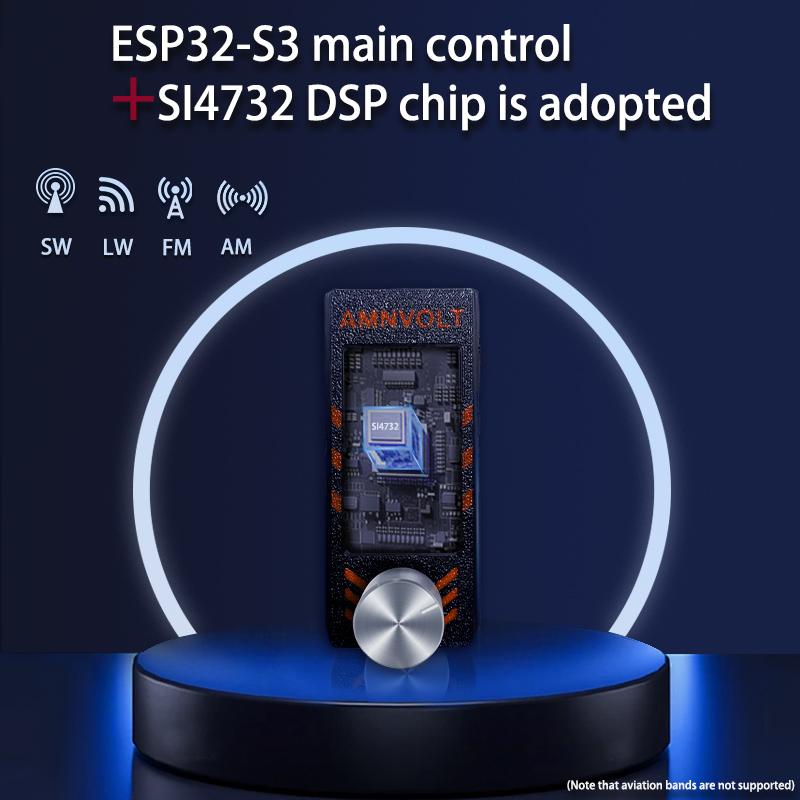 New Upgrade SI4732 0.5-108mhz Mini Pocket Radio 1.9inch IPS Screen HF SW MW VHF Radio with Antenna All Band Radio Receiver