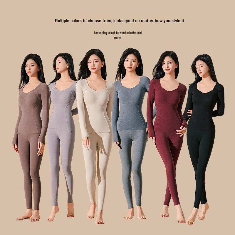 Women's Graphene Heated Long Sleeve Underwear Set with Padded Top & Leggings