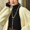 Pearl Long Necklace Women'S High Sense Tree Leaves Pearl Sweater Chain Temperament Versatile Autumn And Winter Accessories