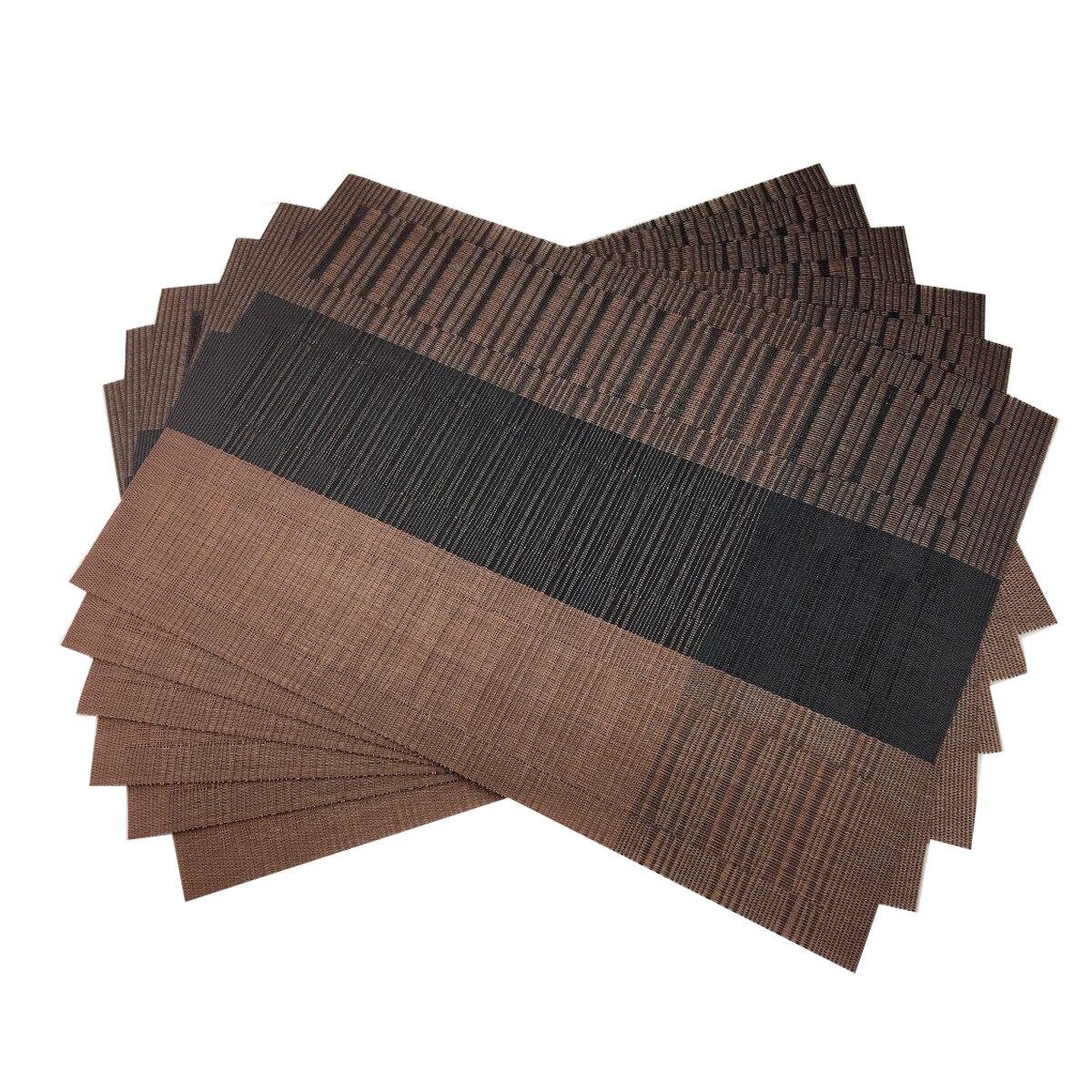 

Подставка для столовых приборов из ПВХ, 6 шт., подставки для напитков, вина, бамбуковые салфетки, коврик для обеденного стола, кухонное и столовое белье коричневый