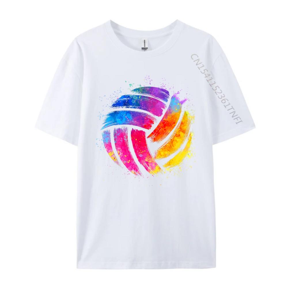 Volleyball Art Boy Girl Volleyball Lover Funny Shirt Mens Clothing 2024 Graphic Tshirt Fathers Day