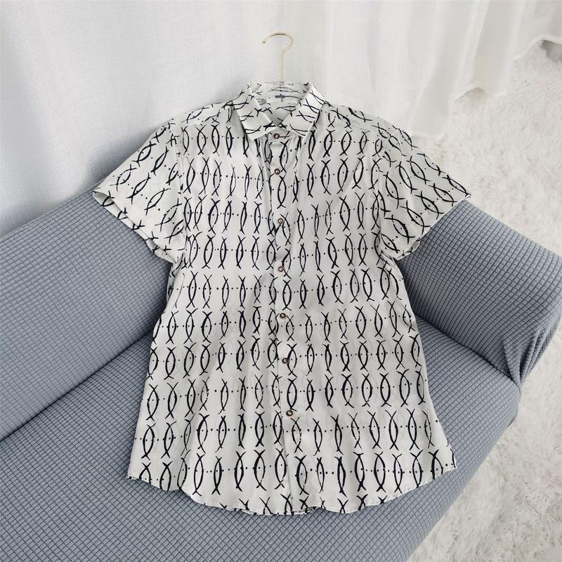 

Мужская рубашка из шелка тутового шелкопряда класса люкс, мужской кардиган из шелка плотной вязки, верхняя одежда с лацканами, футболка, легко сочетается, повседневный стиль, товары Тан Ци оригинальные White 40 yards/170