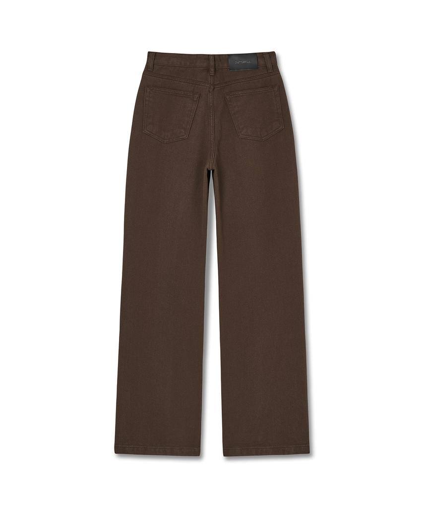 Aussel Heavy Cotton Wide Leg Jeans Brown