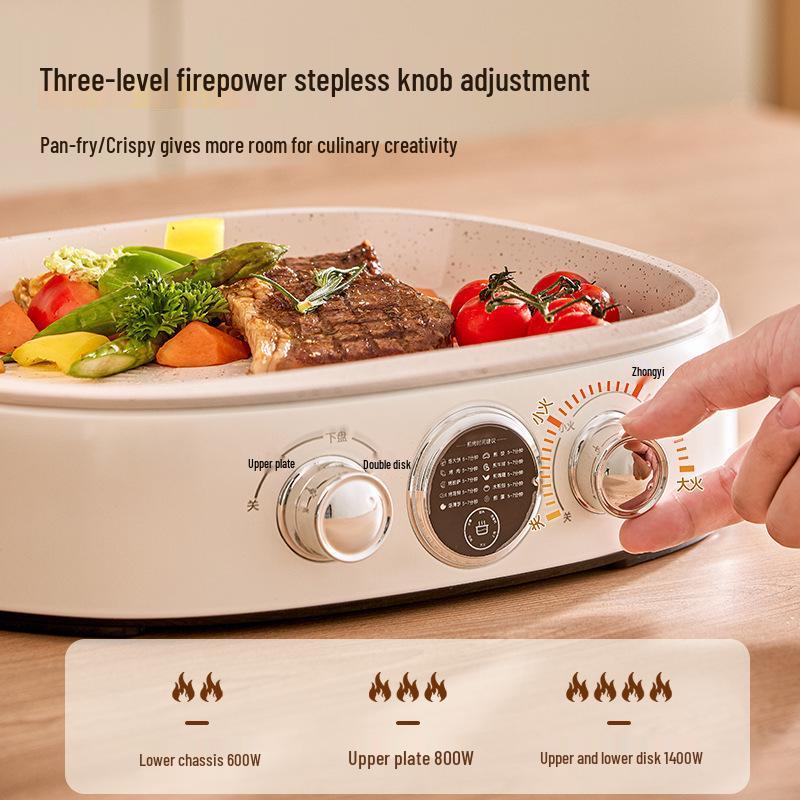 Yidepu Double-Sided Electric Pancake Maker with Large Deepened Griddle Plates